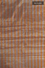 Gold Striped Woven Tissue Silk Saree - Chinaya Banaras