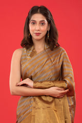 Gold Striped Woven Tissue Silk Saree