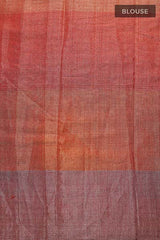 Molten Red Woven Tissue Silk Saree