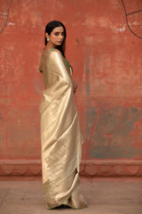 Sage Green Woven Tissue Silk Saree - Chinaya Banaras