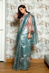 Gota Patti Embellished Tissue Silk Saree