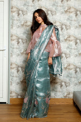 Gota Patti Embellished Tissue Silk Saree