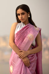 Pink Sonarupa Handwoven Banarasi Silk Saree - Chinaya Banaras