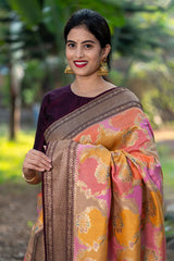 Alkananda Bodapaty In Multicolor Rangkat Handwoven Banarasi Katan Silk Saree - Chinaya Banaras