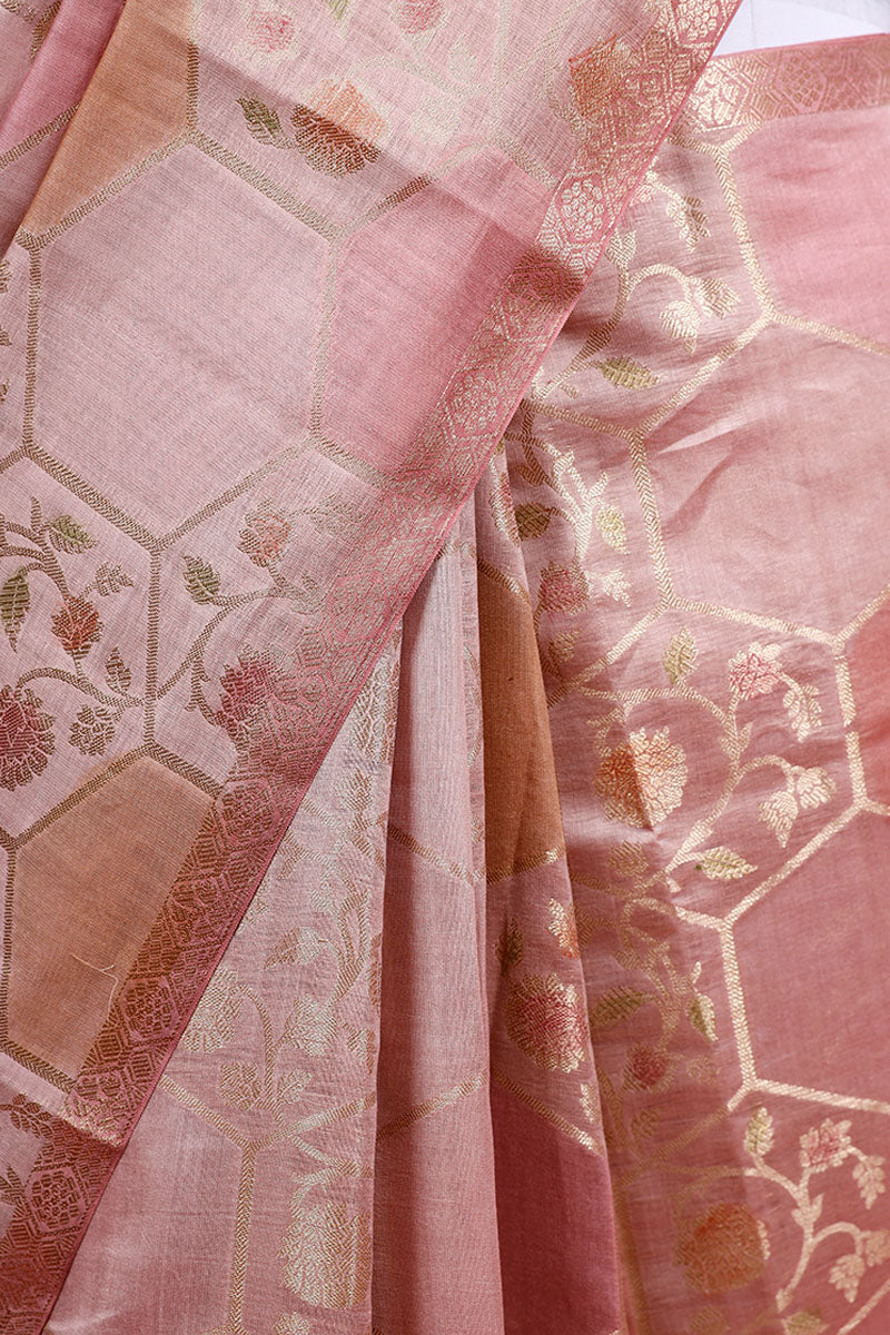 Geometrical Rangkat Woven Chiniya Silk Saree
