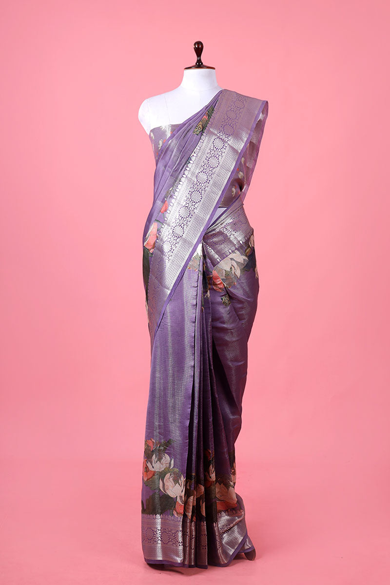 Printed Silk Saree By Chinaya Banaras