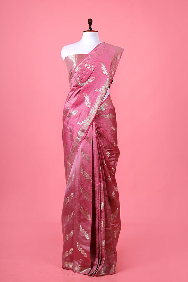 Pink Silk Saree By Chinaya Banaras