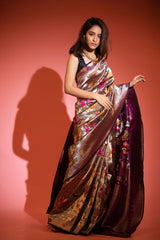 Purple Paithani Woven Casual Silk Saree