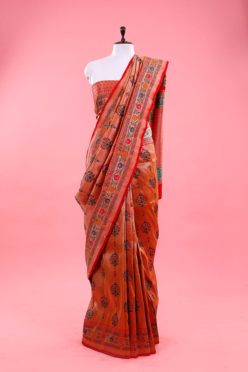 True Red Paithani Woven Casual Silk Saree