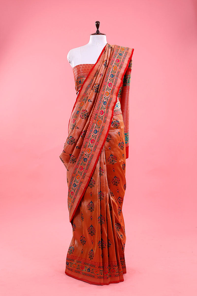Red Paithani Woven Casual Silk Saree At Chinaya Banaras