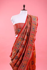 True Red Paithani Woven Casual Silk Saree