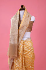 Light Yellow Floral Jaal Woven Casual Silk Saree - Chinaya Banaras