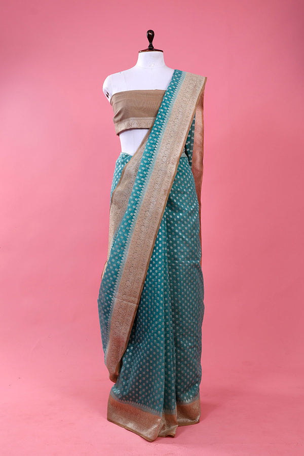 Light Blue Ethnic Woven Party wear Silk Sarees 