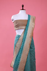 Light Blue Ethnic Woven Casual Silk Saree - Chinaya Banaras