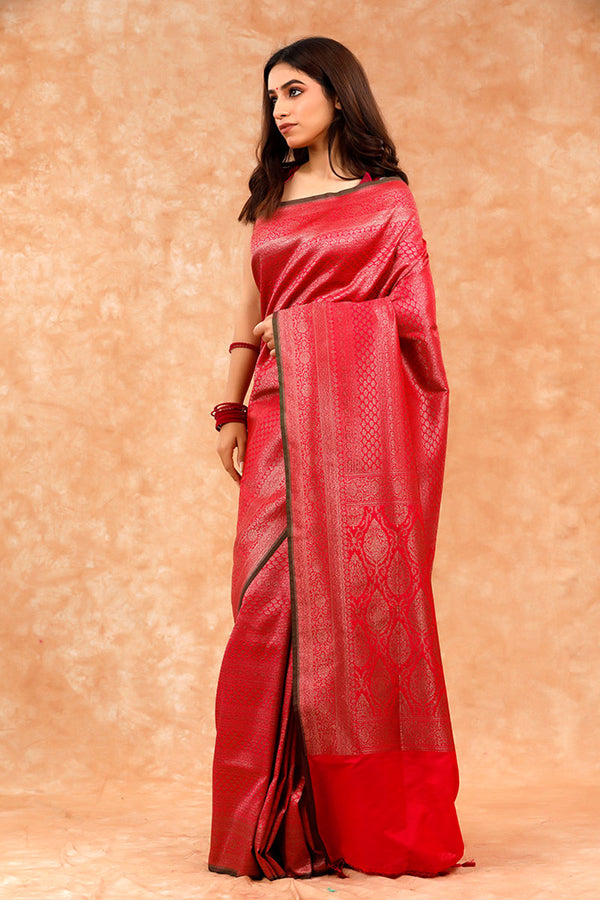Pink Casual Silk Saree By Chinaya Banaras