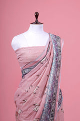 Pichwai Printed Linen Saree