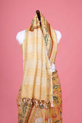 Pichwai Printed Linen Saree