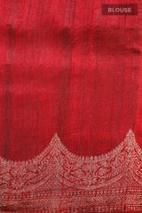 Black Striped Woven Raw Silk Saree
