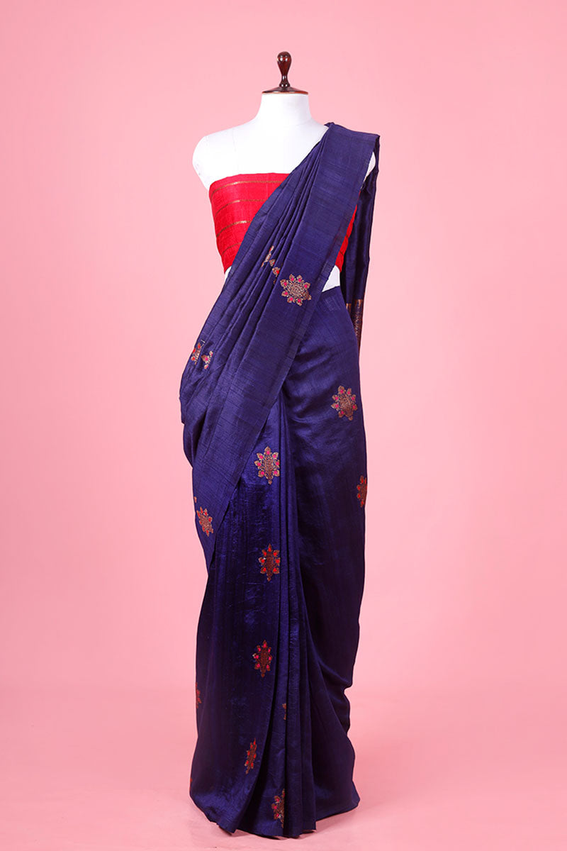 Handwoven Raw Silk Saree By Chinaya Banaras