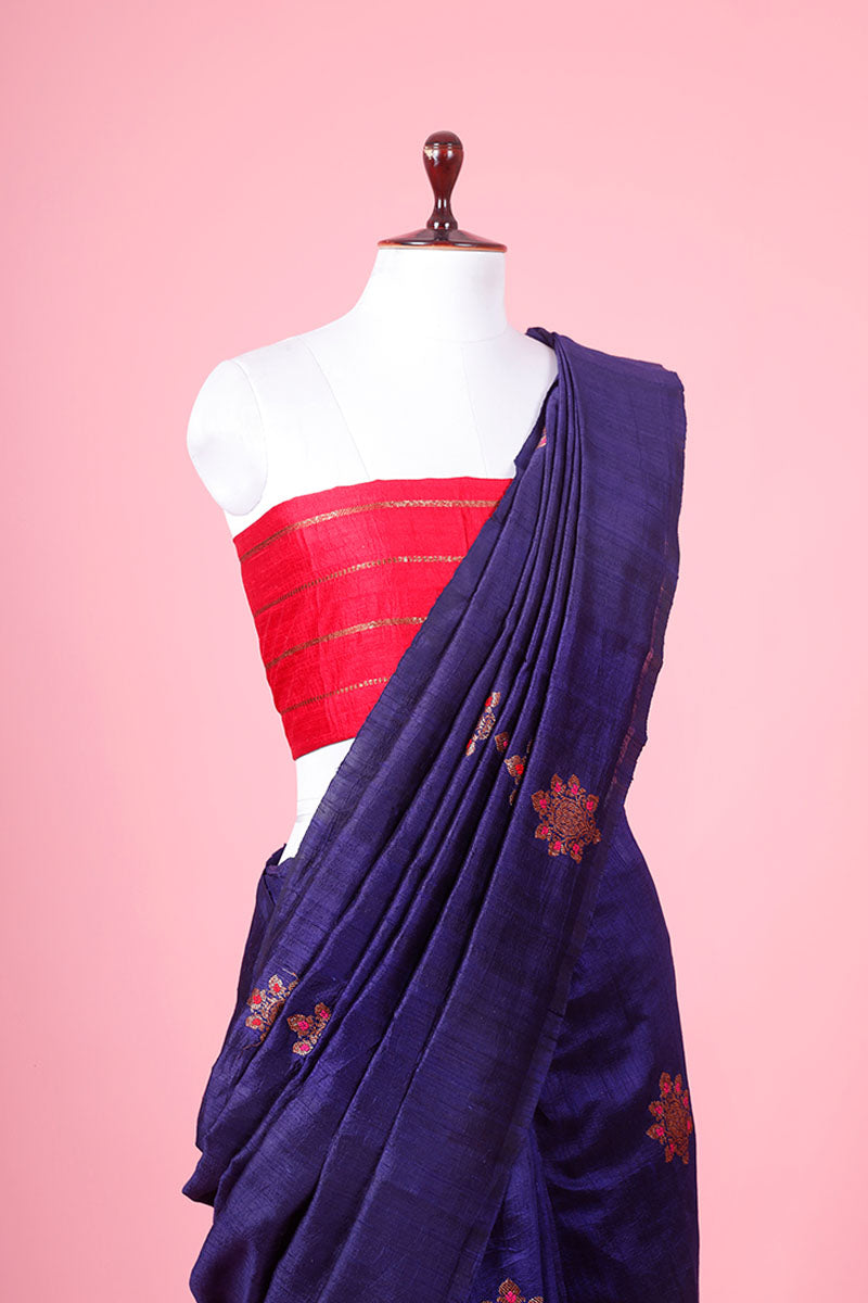 Ethnic Handwoven Raw Silk Saree - Chinaya Banaras