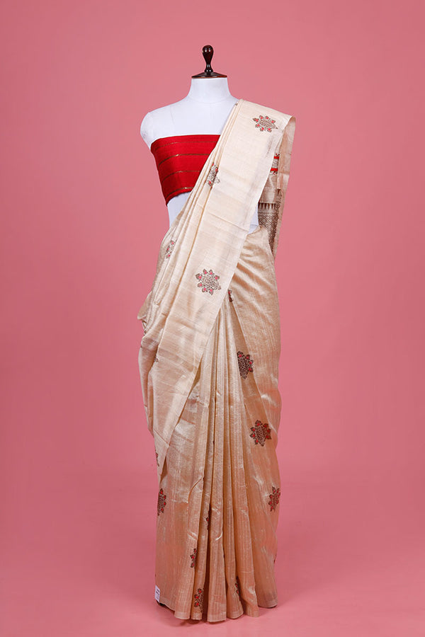 Ethnic Handwoven Raw Silk Saree By Chinaya Banaras