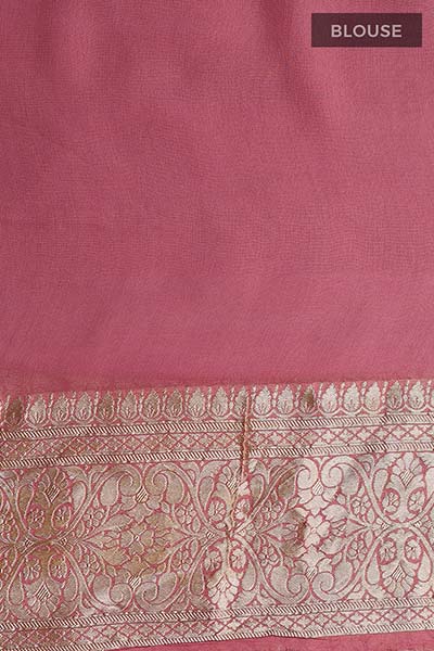 Pastel Mauve Meenakari Floral Jaal Georgette Khaddi Silk Saree