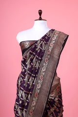 Handwoven Tussar Khaddi Silk Saree - Chinaya Banaras