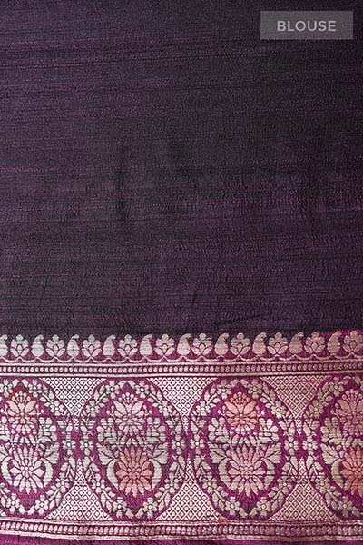 Ethnic Handwoven Tussar Khaddi Silk Saree - Chinaya Banaras