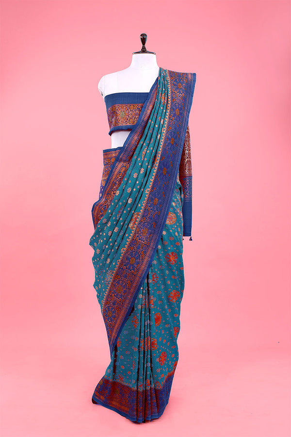 Traditional Handwoven Tussar Khaddi Silk Saree By Chinaya Banaras