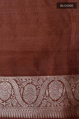 Dusty Mauve Rangkat Woven Tussar Khaddi Silk Saree