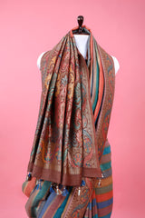 Dusty Mauve Rangkat Woven Tussar Khaddi Silk Saree