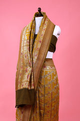 Handwoven Tussar Khaddi Silk Saree - Chinaya Banaras