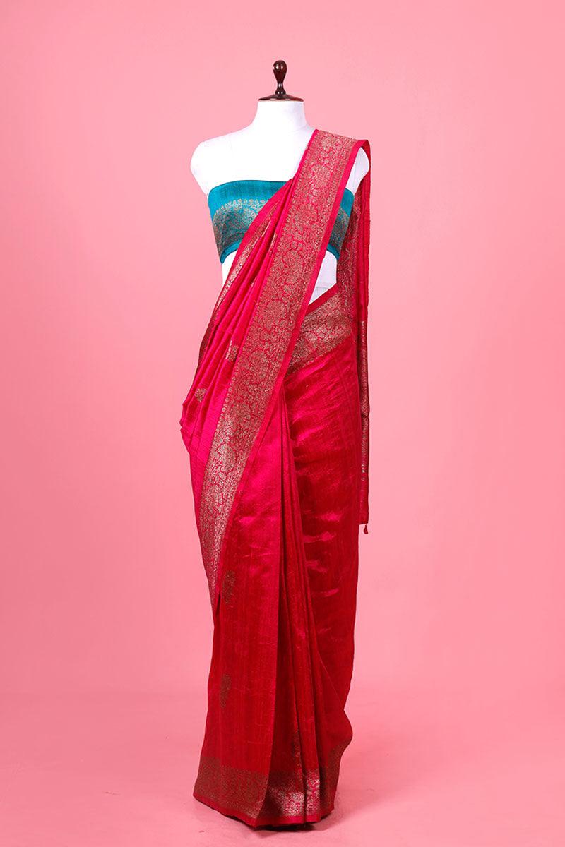 Woven Raw Silk Saree By Chinaya Banaras