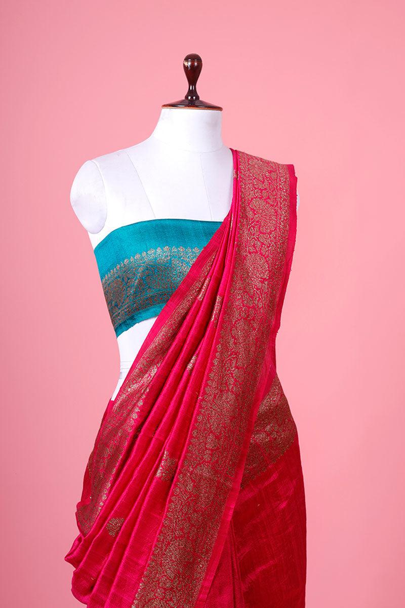 Woven Raw Silk Saree - Chinaya Banaras