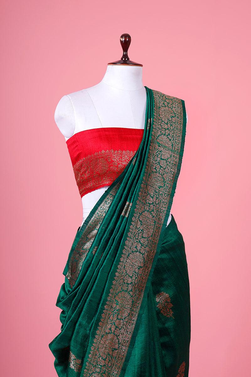 Woven Raw Silk Saree - Chinaya Banaras