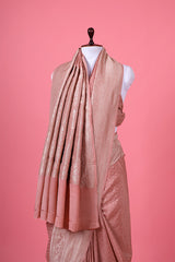 Pastel Peach Crepe Saree
