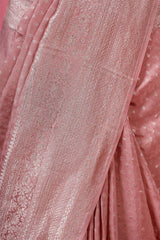 Pastel Peach Crepe Saree