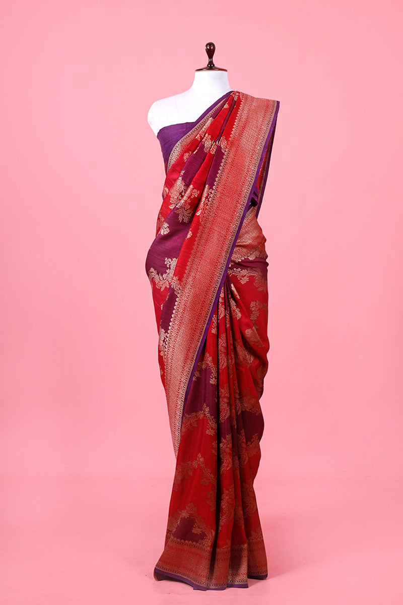 Purple Silk Saree By Chinaya Banaras