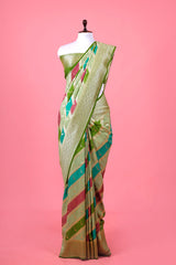 Green Rangkat Handwoven Silk Saree By Chinaya Banaras