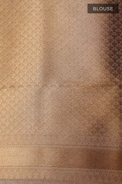 French Beige Ethnic Woven Banarasi Cotton Saree