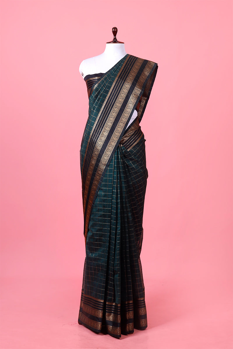 Green Banarasi Cotton Saree By Chinaya Banaras