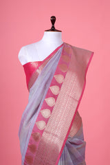 Lilac Woven Banarasi Cotton Saree - Chinaya Banaras