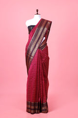 Cotton saree, Banarasi Cotton Saree, 
 raspberry pink Saree, cotton Banarasi saree