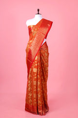 Peach Banarasi Cotton Saree By Chinaya Banaras