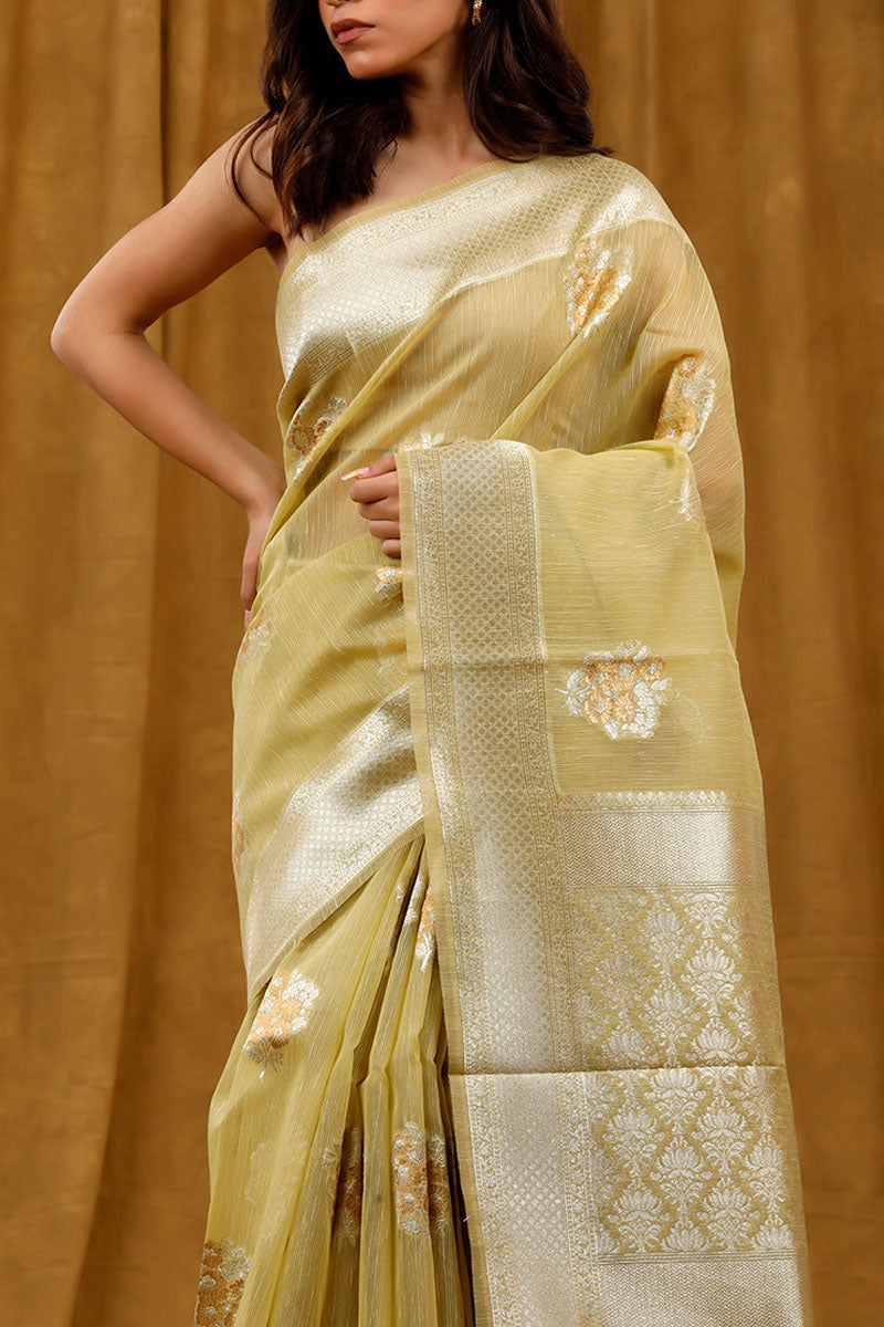 Floral  Ethnic Cotton Banarasi Saree