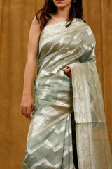 Sea Green Cotton Saree