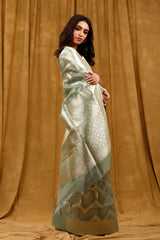 Sea Green Cotton Saree