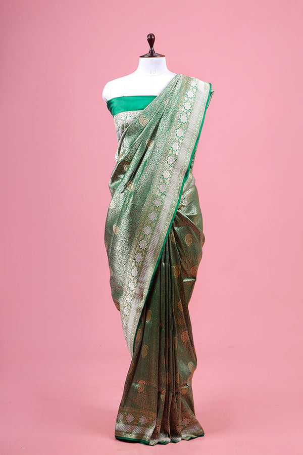 Green Banarasi Silk Saree By Chinaya Banaras