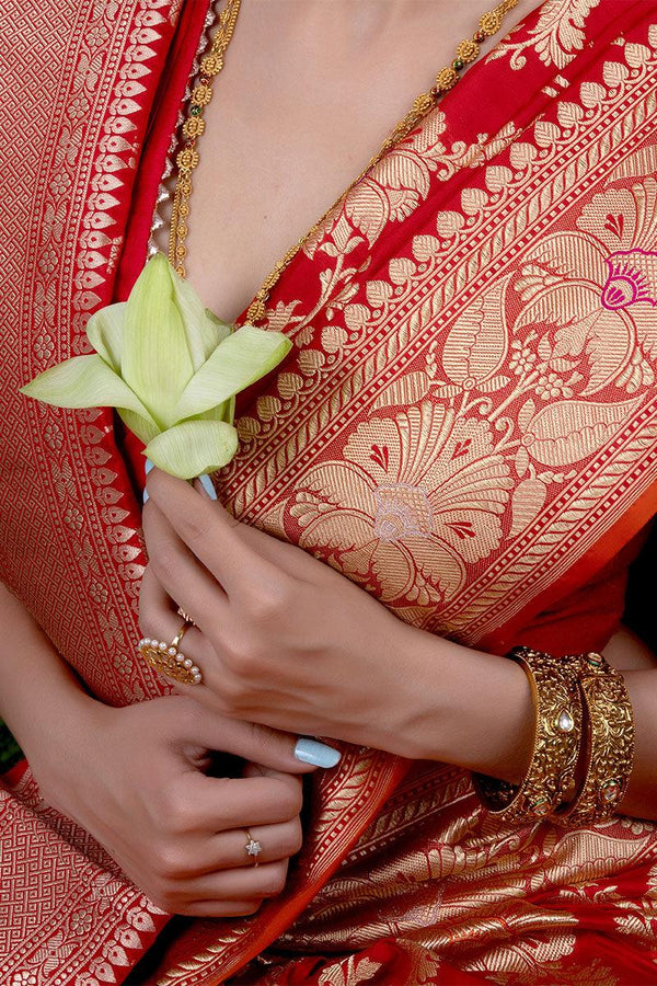 Women wearing Banarasi Silk Saree at Chinaya Banaars