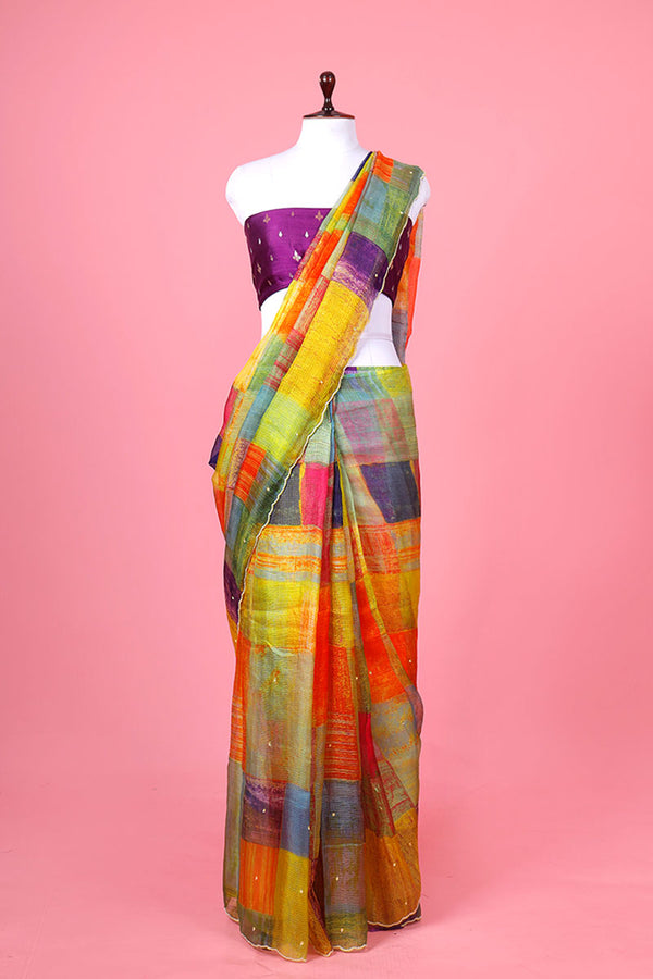 Multicolored Kota Doria Saree By Chinaya Banaras